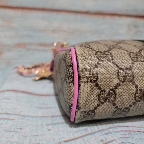 #WC134 AUTHENTIC Gucci Web Sherry Line Leather clutch bag - Picture 7 of 12